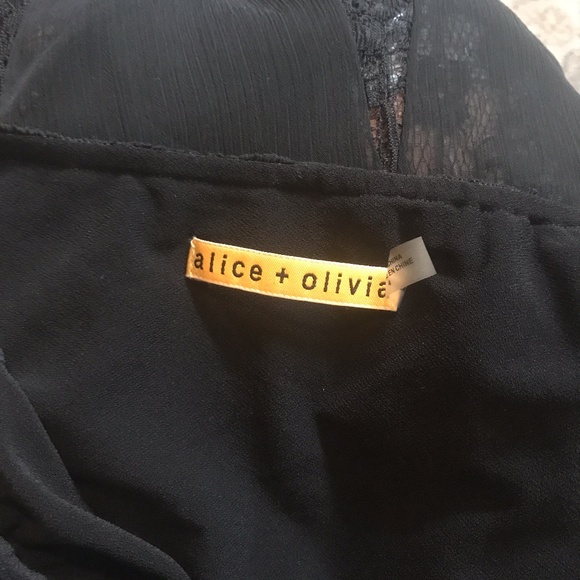 Alice & Olivia Black Halter Maxi w/Lace sz 4 - Picture 5 of 8